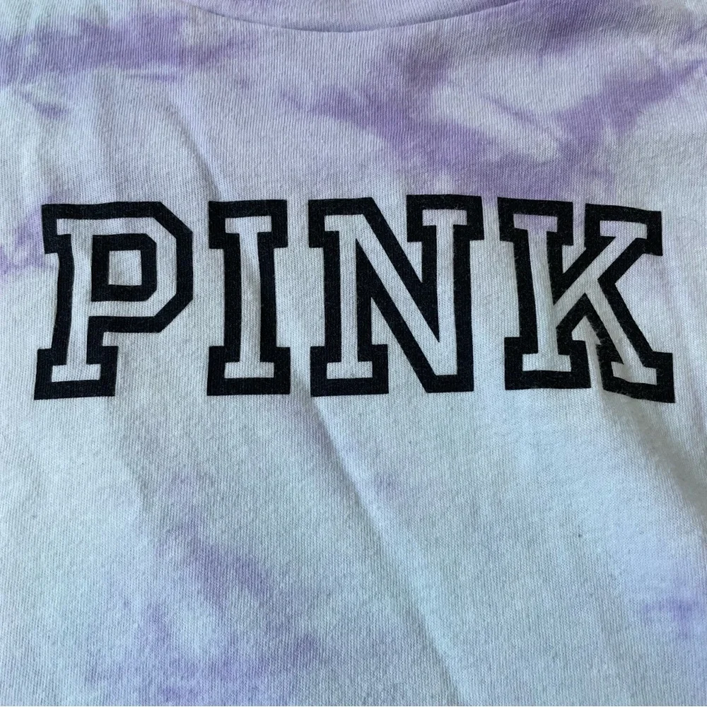 PINK Victoria’s Secret Pastel Tie-Dye Cropped Long Sleeve size Small - Picture 3 of 10